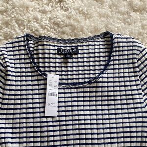 J.Crew Striped Navy and White Top NWT